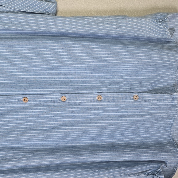 Faherty Sky Blue Stripe Breeze Short-Sleeve Button Down Shirt Size Xs. - Picture 4 of 8